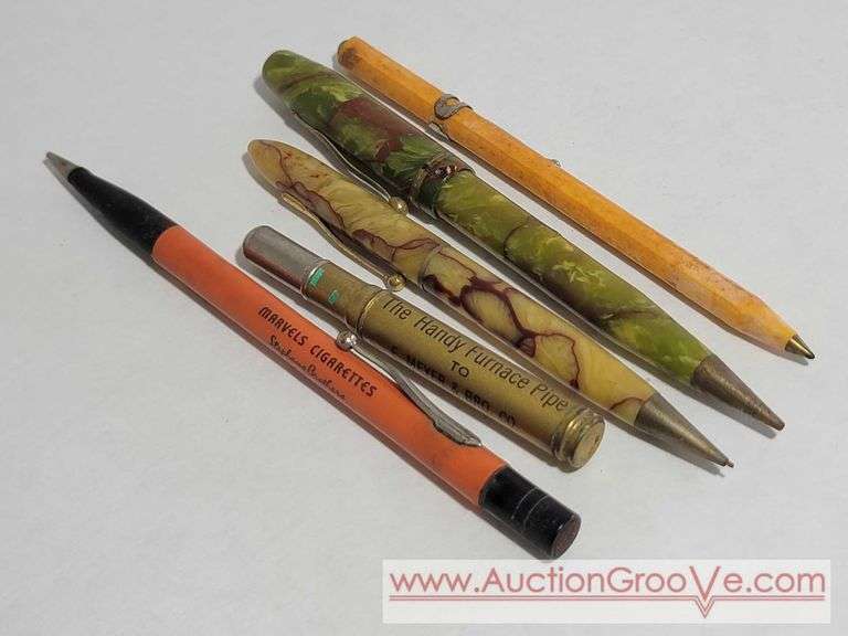 Bakelite Pens, Marvels Cigarettes Pen, and The Handy Furnace Pipe. XCS