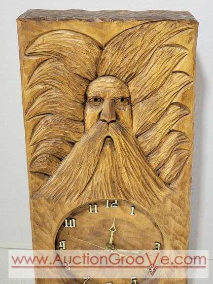 Dave Skelton Wooden Spirit Clock. 9 x 3 x 18. XAB