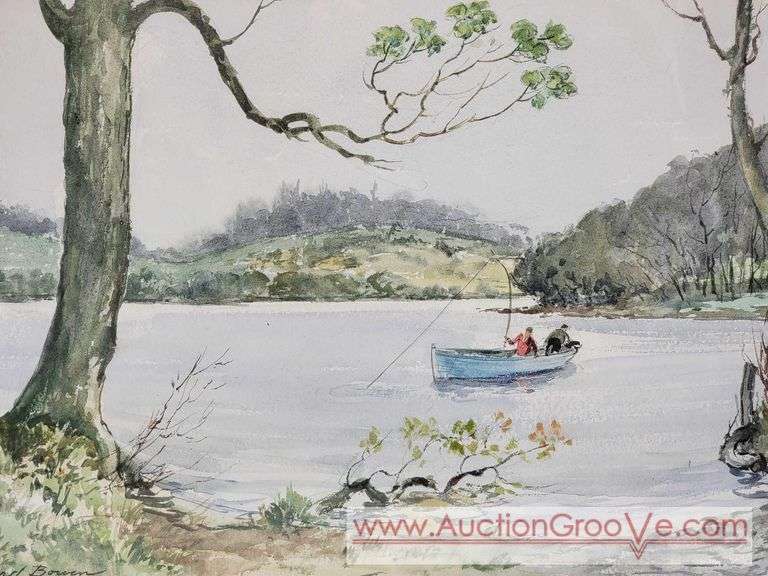 Original HOWARD BOWEN Water Color. Photos show in pen on back, "Ballyvally scene by Howard Bowen, Killaoe." (Ballyvalley is in the Electoral Division of Killaloe, in Civil Parish of Killaloe, in the B