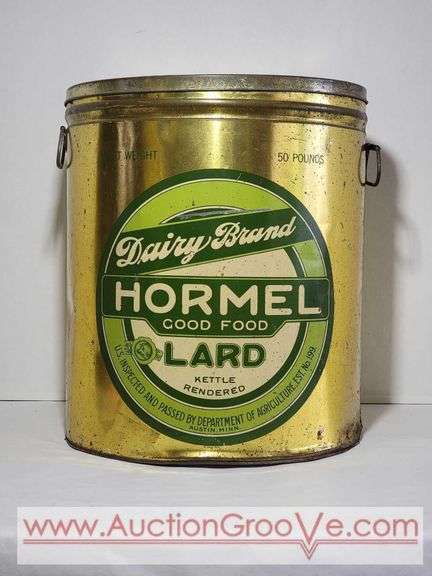 Dairy Brand Hormel Lard Kettle Rendered 50 Lb Can. 12 x 14.5. XSJ