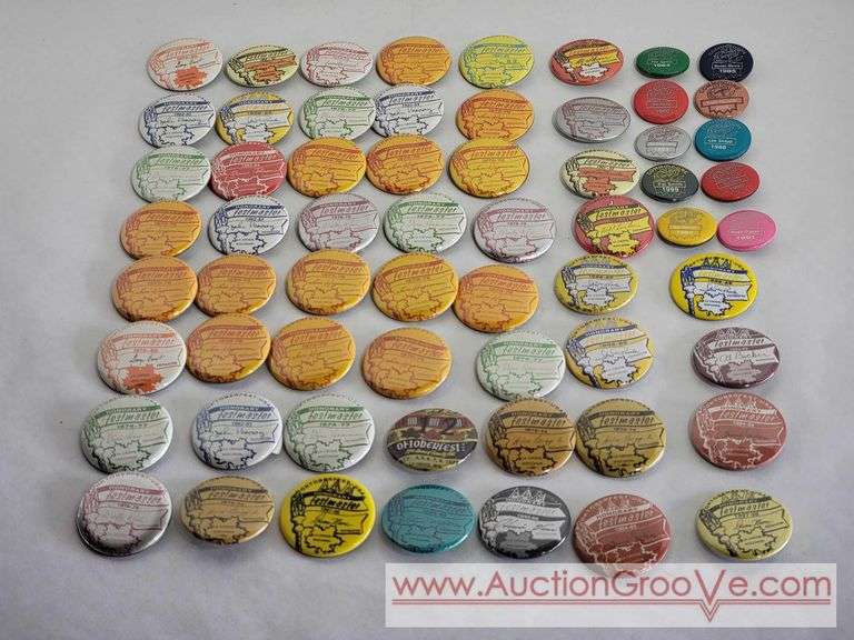 Oktoberfest 42 FestMaster Buttons and 10 Riverfest Commodore Buttons. XCS