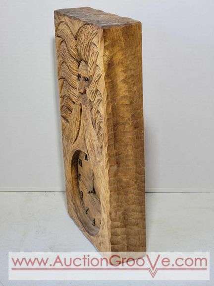 Dave Skelton Wooden Spirit Clock. 9 x 3 x 18. XAB