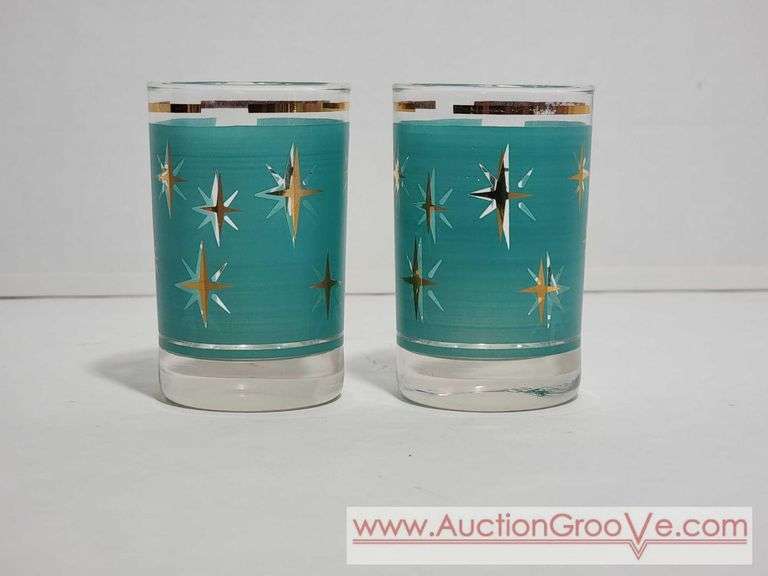 Bartlett Collins Atomic Star Drinking Glasses. XSJ