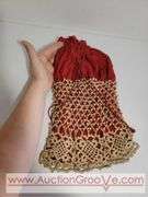 Victorian Red Sack Purse and Beaded Yellow Purse. Some damage to the yellow. XCS