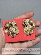 Screwback and Clip on Earrings, Pretty Brooch and a Faux Pearl Necklace. XSJ