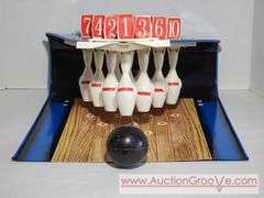 Vintage Tudor Bowling Game. Appears to function properly. 16 x 16 x 8. XSJ