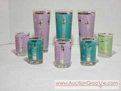 Bartlett Collins Atomic Star Drinking Glasses. XSJ