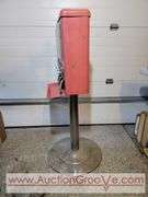 Vintage Candy Machine. 16 x 12 x 43. No keys. XWD