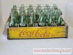 Vintage Drink Coke Wooden 24 Bottle Crate with 24 Bottles. XAB
