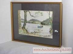 Original HOWARD BOWEN Water Color. Photos show in pen on back, "Ballyvally scene by Howard Bowen, Killaoe." (Ballyvalley is in the Electoral Division of Killaloe, in Civil Parish of Killaloe, in the B