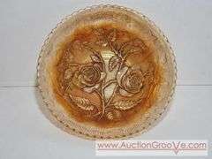 Orange Carnival Glass Luster Rose Bowl. 9 x 3. Needs to be cleaned. XSJ
