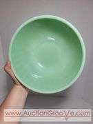 Fire King Jadite Green Nesting Bowls. 9" and 8". XCS
