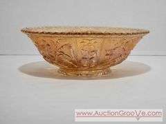 Orange Carnival Glass Luster Rose Bowl. 9 x 3. Needs to be cleaned. XSJ