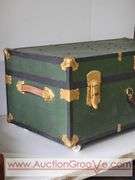 Vintage Steamer Trunk on casters. 30 x 16 x 14. XJC