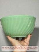Fire King Jadite Green Nesting Bowls. 9" and 8". XCS