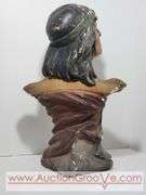 Native American Chalkware Bust. Has been repaired. 12 x 6 x 20. XLC