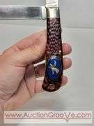 USA Camillus American WildLife Knife. Wolf Howling at the Moon. KB