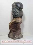 Native American Chalkware Bust. Has been repaired. 12 x 6 x 20. XLC