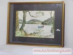 Original HOWARD BOWEN Water Color. Photos show in pen on back, "Ballyvally scene by Howard Bowen, Killaoe." (Ballyvalley is in the Electoral Division of Killaloe, in Civil Parish of Killaloe, in the B