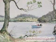 Original HOWARD BOWEN Water Color. Photos show in pen on back, "Ballyvally scene by Howard Bowen, Killaoe." (Ballyvalley is in the Electoral Division of Killaloe, in Civil Parish of Killaloe, in the B