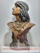 Native American Chalkware Bust. Has been repaired. 12 x 6 x 20. XLC