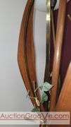 Awesome Tension Pole Floor Lamp with 3 - UFO Glass Shades and what appears to be original artificial flora. Examples found identifying manufacturer as both Majestic and LuxCraft.