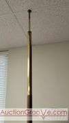 Awesome Tension Pole Floor Lamp with 3 - UFO Glass Shades and what appears to be original artificial flora. Examples found identifying manufacturer as both Majestic and LuxCraft.