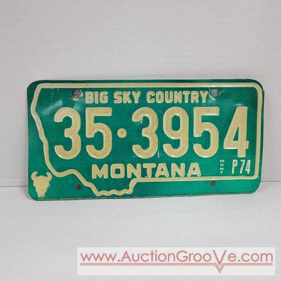 1974 Montana Big Sky License Plate. G