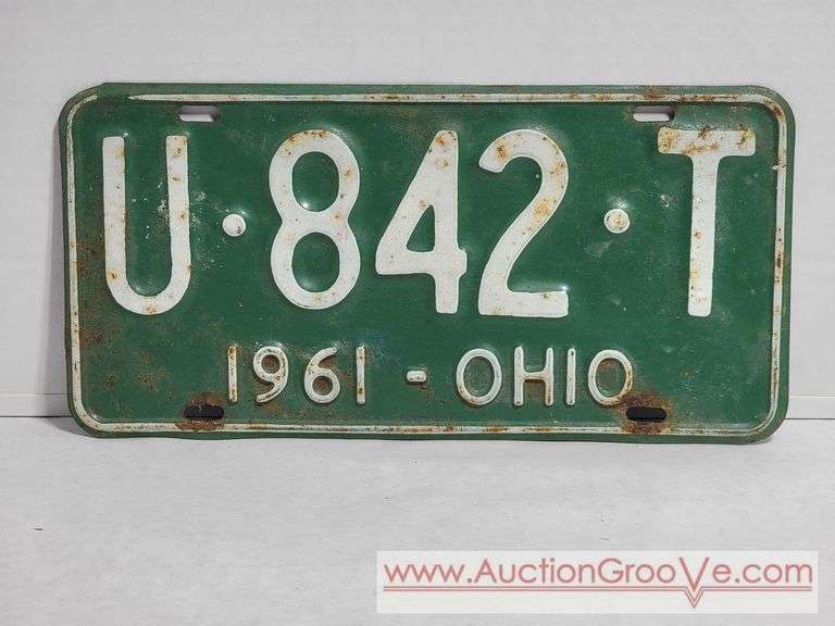 1961 Ohio License Plate. A4