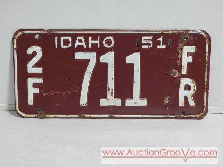 1951 Idaho License Plate. A4
