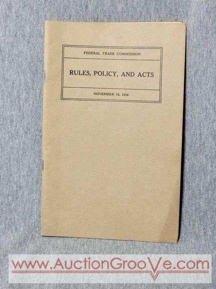 1936 Federal Trade Commission Rules, Policy and Acts, 1919 General Oil Company Shares Paperwork, Woodsonco Kansas Natural Gas Line, 1928 South American Oilfields Inc Share Certificate and 1928 Wall St