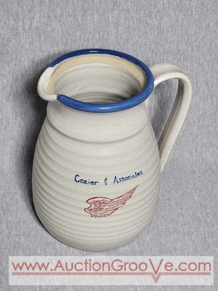 Red Wing Stoneware Pitcher. Cazier & Associates. 7 x 8.5. B1
