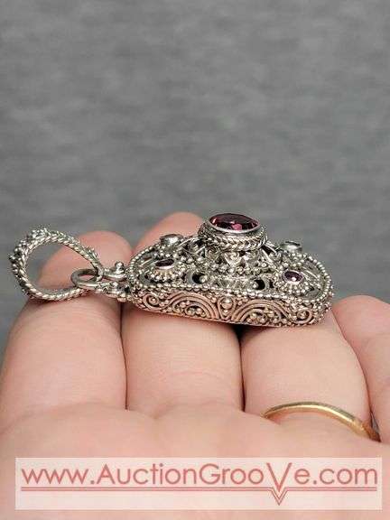 SARDA Sterling Silver Pink Topaz Pendant. 18.4g. JB