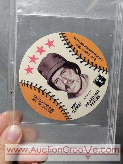 Mike Schmidt. Graded GEM MT 10. Sweet Williams Disk Collectors Card. A2