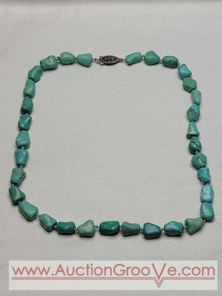 Turquoise And Sterling 17" Necklace. MB
