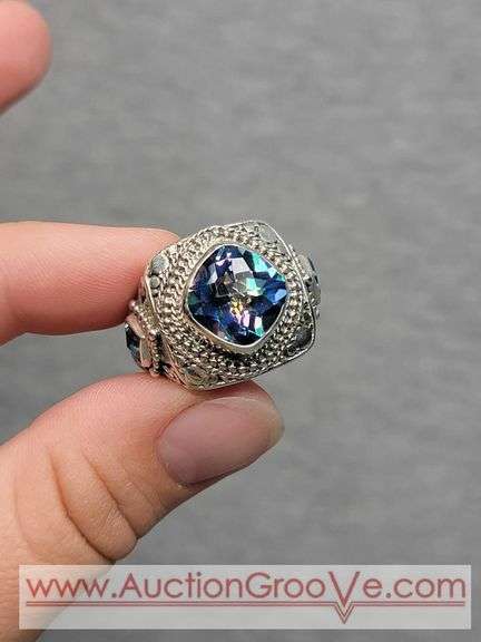 Mystic Topaz Ring Size 9.5. 12.4g. JB