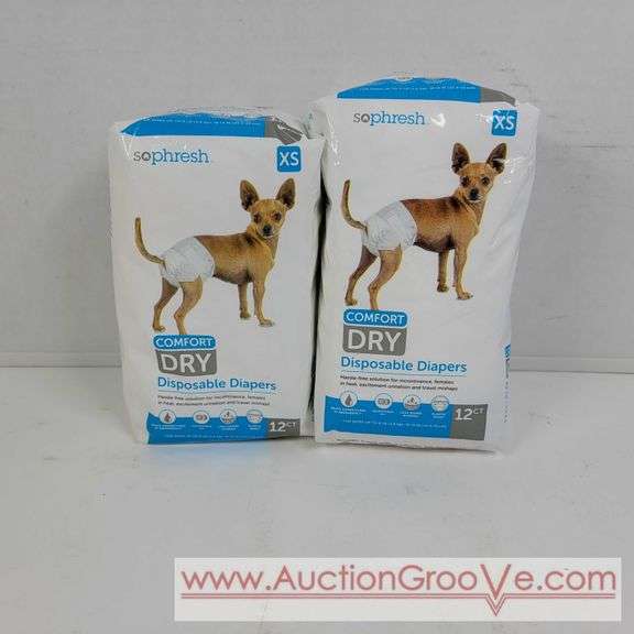 2 unopened packs. SoPhresh XS Doggy Diapers. 24 total. T2