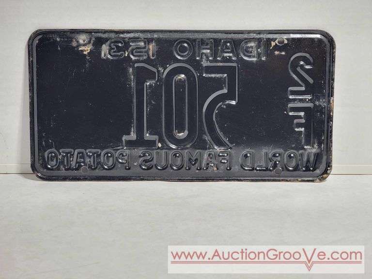 1953 Idaho License Plate. World Famous Potato. A4