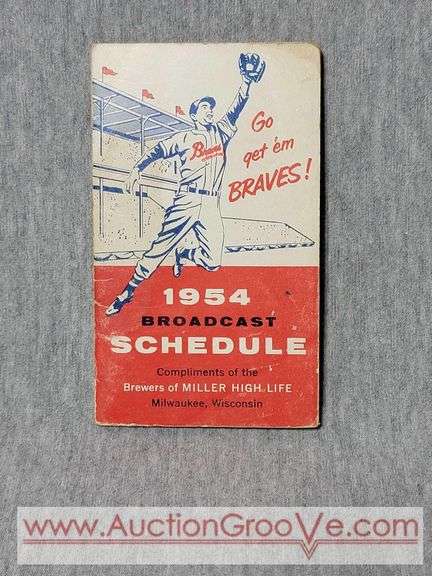1954 Milwaukee Braves Broadcast Schedule. A1