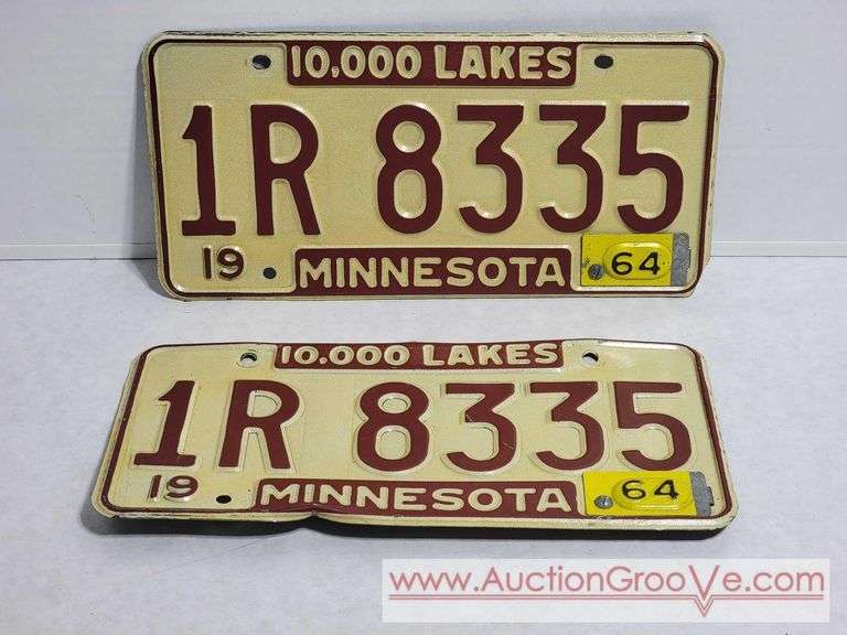 1964 Minnesota 10,000 Lakes License Plates. A4
