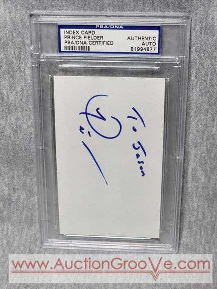 Authenticated Prince Fielder Autograph. A2