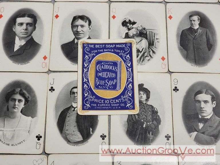 Craddocks Medicated Blue Soap Playing Cards. 52 Cards BUT 5 of Clubs is a the Joker. A2