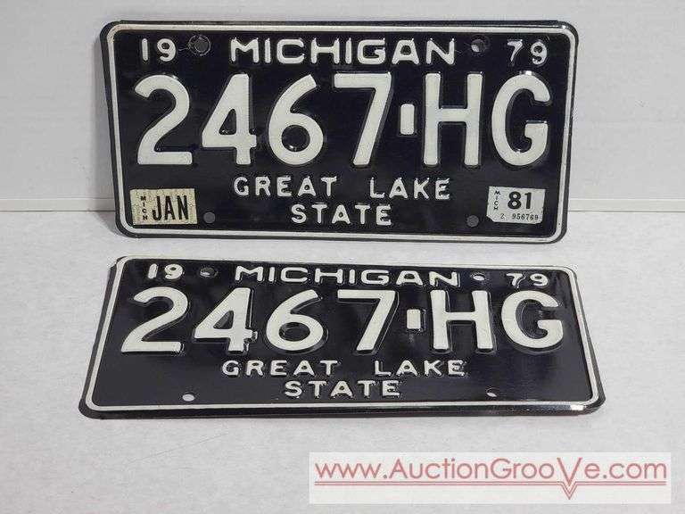 1979 Michigan License Plates. Great Lake State. A4