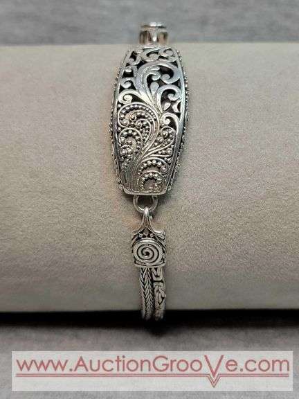 SARDA Sterling Silver Bracelet. Adjustable Length. 8" - 7". 26.5g. JB
