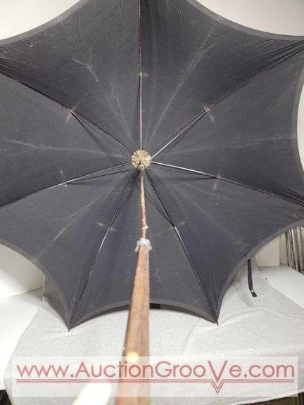 Antique Umbrella. Wooden Handle. A2