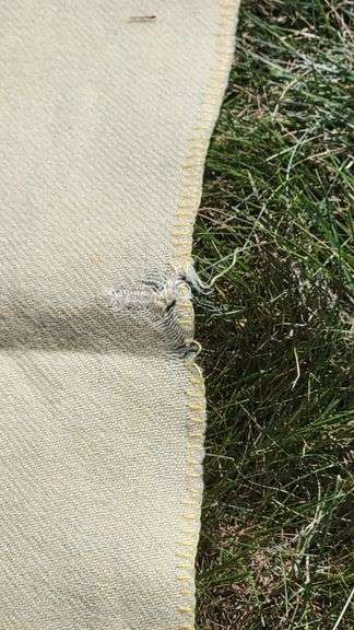 HUDSON BAY WOOL BLANKET. Zoom in on photos to examine condition. 83 X 66".