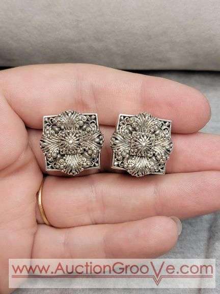 SARDA Sterling Silver Earrings. Matches Lot 67. 12.3g. JB