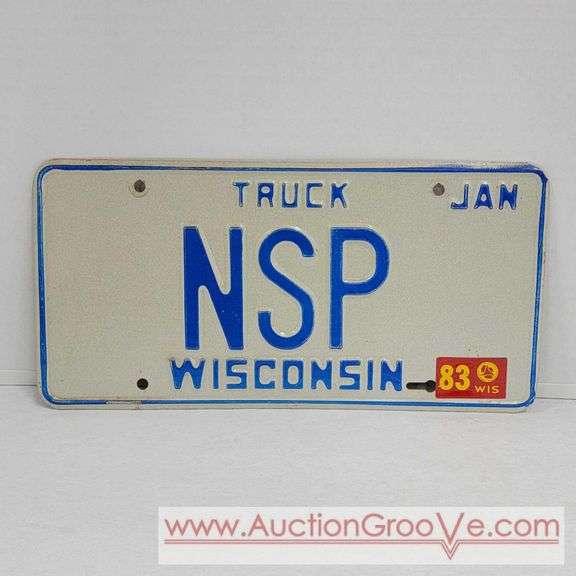 1981 Wisconsin Truck License Plate NSP. A4