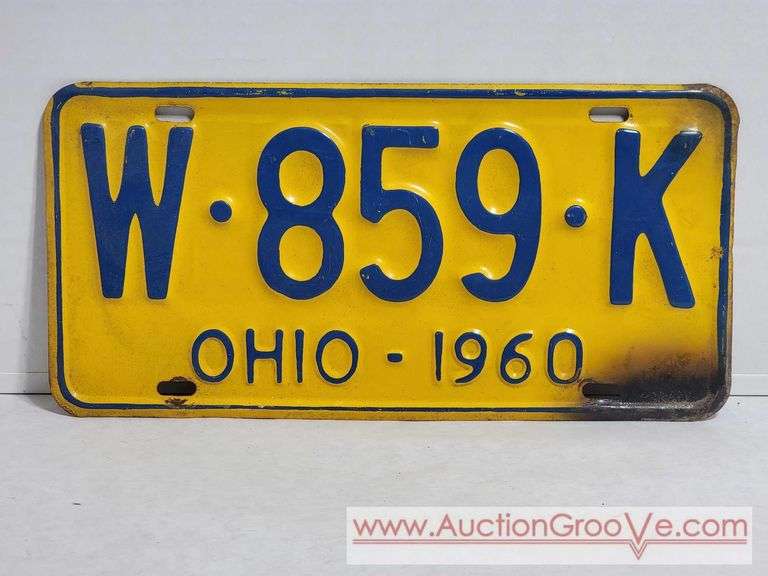 1960 Ohio License Plate. A4