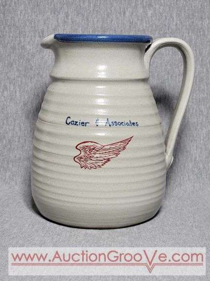 Red Wing Stoneware Pitcher. Cazier & Associates. 7 x 8.5. B1